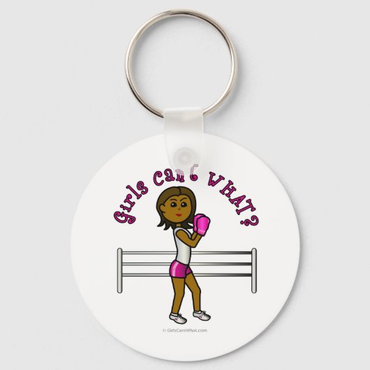 Porte-clés Boxer femelle rose foncé (Recto)