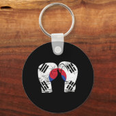 Porte-clés Boxer Gants Drapeau Coréen Corée du Sud (Recto)
