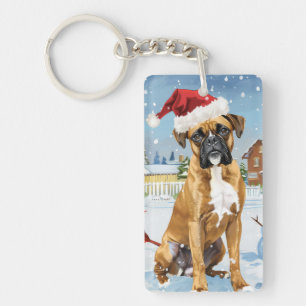 Porte-clés Boxer Joyeux Noël Pays des Merveilles d'Hiver