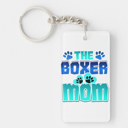 Porte-clés Boxer Maman Funny Chien Amoureux Empreintes de pat (Devant)