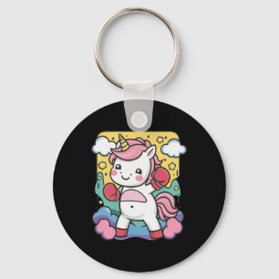 Porte-clés Boxer Unicorne Avec Gants De Boxe Aime Boxer