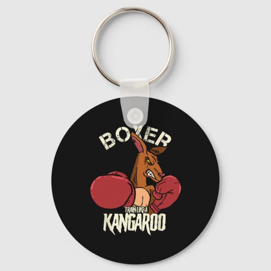 Porte-clés Boxeur Boxe Kickboxing S'entraîner Comme Un Kangou (Recto)