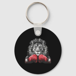 Porte-clés Boxing Lion Portrait Motif Faune Kickboxing Lov