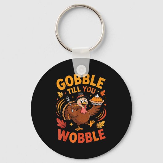 Porte-clés Boy Toddler Gobble Till You Wobble Turkey Funny Th (Recto)