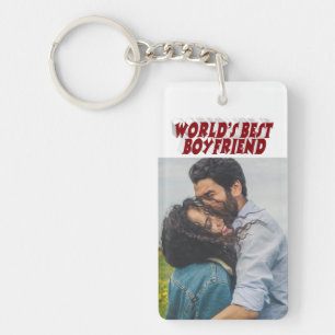 Porte-clés Boyfriend photo bordeaux texte 3d
