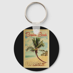 Porte-clés Boynton Beach Keychain Palm Tree Vintage Travel