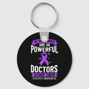 Porte-clés Bracelet Ruban Violet de Sensibilisation à l'Épile
