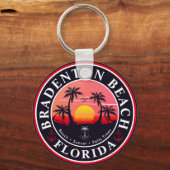 Porte-clés Bradenton Florida Retro Sunset Palmiers 1960 (Recto)