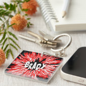 Porte-clés Brady Nom étoile en rouge (Devant Droit)