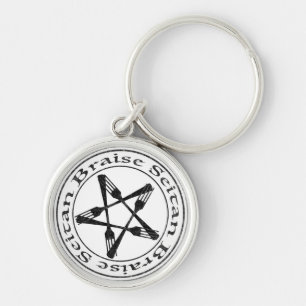 Porte-clés Braise Seitan Vegan Pentagram (version sombre)