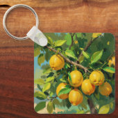 Porte-clés Branche de citrons avec fruits jaune vif (Recto)