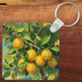 Porte-clés Branche de citrons avec fruits jaune vif (Verso)