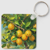 Porte-clés Branche de citrons avec fruits jaune vif (Dos)