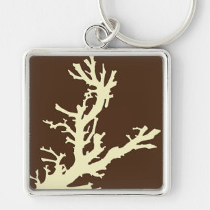Porte-clés Branche de corail - cacao brun et beige