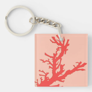 Porte-clés Branche de corail - nuances de corail orange