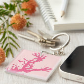 Porte-clés Branche de corail - nuances de rose corail (Devant Droit)