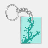 Porte-clés Branche de corail - turquoise et aqua (Devant gauche)