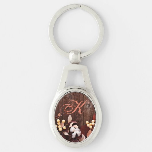 Porte-clés Branche de coton Porte - clé sur bois foncé (Devant)