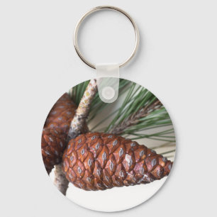 Porte-clés Branche de pin avec la pinecone