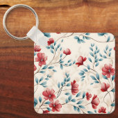 Porte-clés Branche florale botanique élégante (Recto)