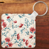 Porte-clés Branche florale botanique élégante (Verso)