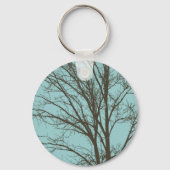 Porte-clés Branches d'arbre Brown bleu rustique (Recto)