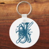 Porte-clés Bras et Sax bleus (Recto)