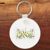 Porte-clés Brasil Watercolor Splatter Artistic (Recto)