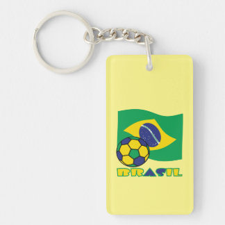 Porte-clés Brasileiro Futebol et Drapeau Brésil en Portugais