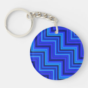 Porte-clés Brayures bleues escaliers motif