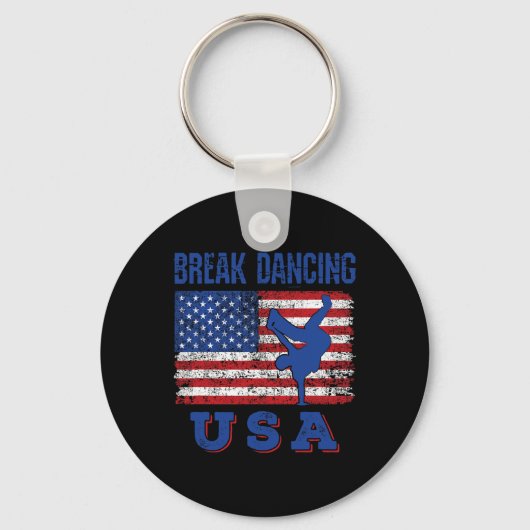 Porte-clés Break Dancing Usa American Flag Breaking Bboy Hip (Recto)
