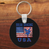 Porte-clés Break Dancing Usa American Flag Breaking Bboy Hip (Recto)