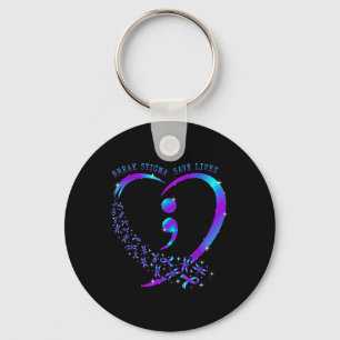 Porte-clés Break Stigma Sauver des vies Coeur Semicolon Suici