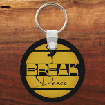 Porte-clés Breakdance jaune noir avec danseur<br><div class="desc">Ce design présente un logo de rupture simple et moderne. Logo circulaire jaune ocre avec le script Break et danse. Un texte supplémentaire comme f.ex. le nom de l'équipage ou de l'équipe sportive peut être personnalisé.</div>