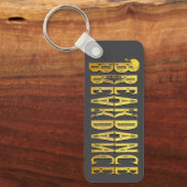 Porte-clés Breakdance noir or jaune (Recto)