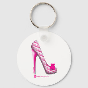 Porte-clés Breast Cancer Awareness Pink Ribbon Heel
