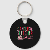 Porte-clés Breast Cancer Christmas Nk Ribbon Santa Sleigh Rei (Recto)