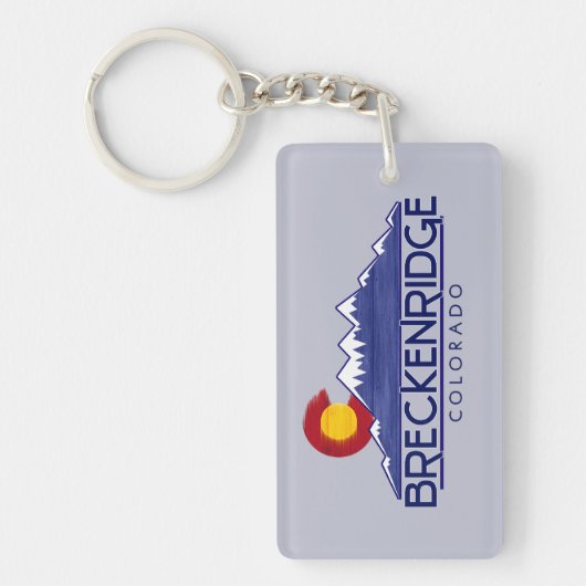 Porte-clés Breckenridge Colorado wood mountains keychain (Devant)