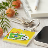 Porte-clés Brésil, conception de football (Devant Droit)