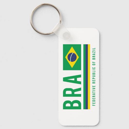 Porte-clés Brésil ISO Code Alpha 3 Design (Recto)