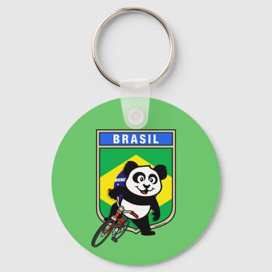 Porte-clés Brésil Panda cycliste (Recto)