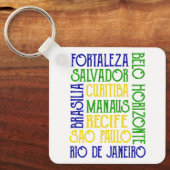 Porte-clés Brésil Ville Noms Porte - clé drapeau brésilien (Recto)