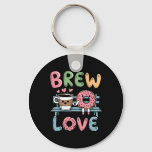 Porte-clés Brew Love Sip Café Réconfortant Doughnut Valenti
