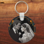 Porte-clés Bride & Groom délicat classique (Verso)