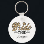 Porte-clés Bride To Be Key Chain-Gold & Black<br><div class="desc">Bride To Be Key Chain Gold & Black. Coordinating items available.</div>