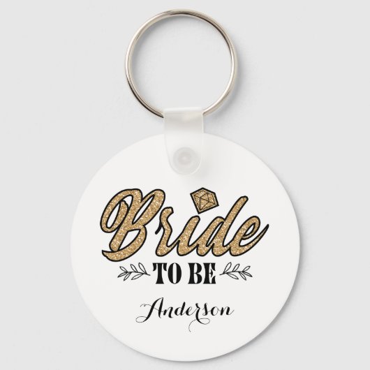 Porte-clés Bride To Be Key Chain-Gold & Black (Recto)