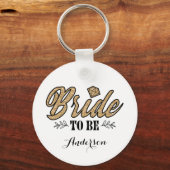 Porte-clés Bride To Be Key Chain-Gold & Black (Recto)