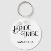 Porte-clés Bride Tribe Noir Script Custom Bridesmaid Mariage (Recto)