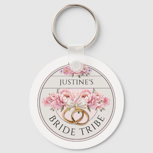Porte-clés Bride Tribe personnalisée floral (Recto)