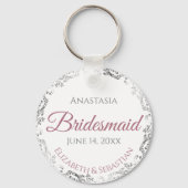 Porte-clés Bridesmaid Élégant mariage cadeau Dusty Rose (Recto)